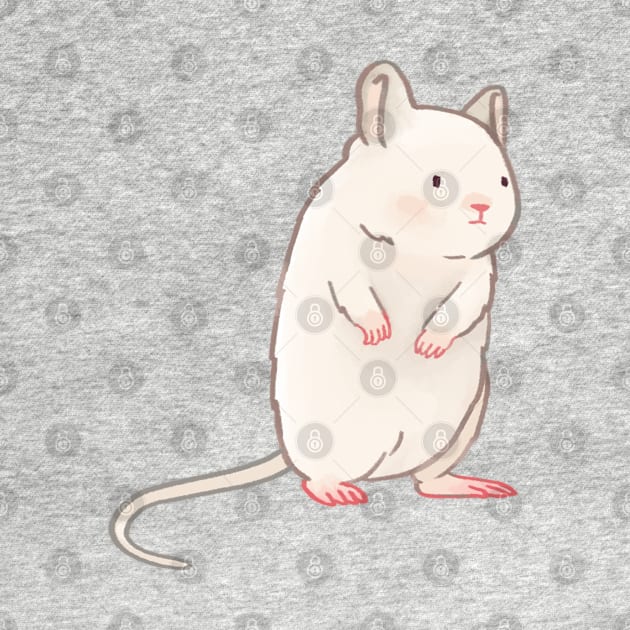 Cute white gerbil by ballooonfish